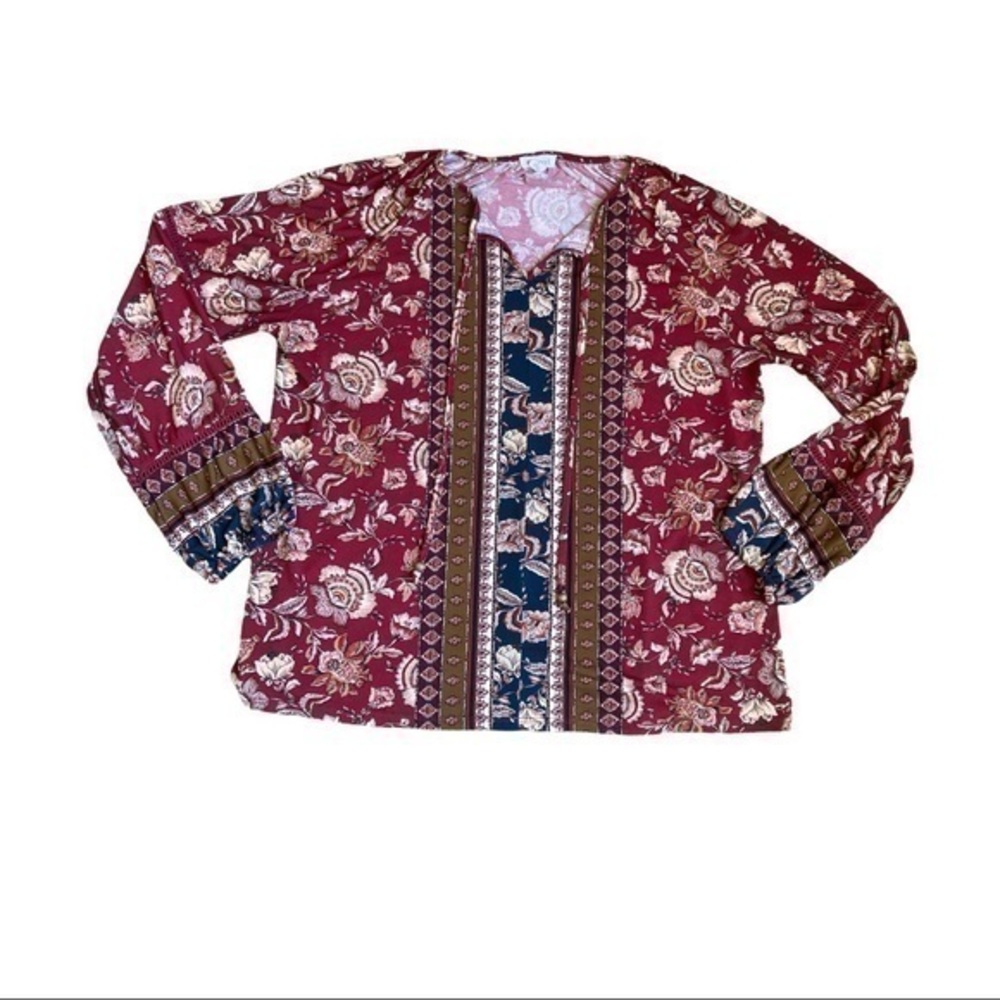 Westport size L long sleeve top, ties for style,sleeveless loose elastic wrists